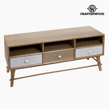 Television Table Mdf and pine White (3 drawers) (120 x 41 x 51 cm) by Craftenwood